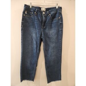 Seven 7 Jeans Women's Straight Leg High Rise Raw Hem Size 8 Classic Basic Preppy